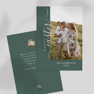 Happy Easter Modern Minimalist Sage Green Card