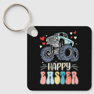 Happy Easter Monster Truck Bunny Rabbit Eggs Key Ring