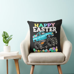Happy Easter Monster Truck Easter Eggs Cushion