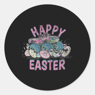 Happy Easter Monster Truck Easter Eggs For Toddler Classic Round Sticker
