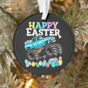 Happy Easter Monster Truck Easter Eggs Ornament