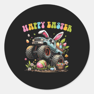 Happy Easter Monster Truck Easter Eggs Toddler For Classic Round Sticker