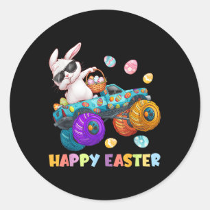 Happy Easter Monster Truck Easter Eggs Toddler Kid Classic Round Sticker