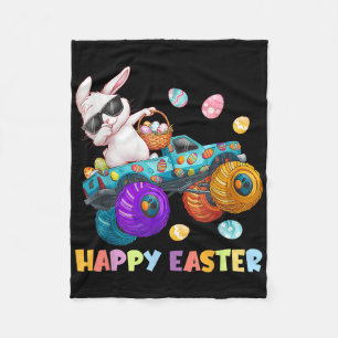 Happy Easter Monster Truck Easter Eggs Toddler Kid Fleece Blanket
