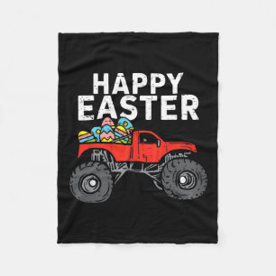 Happy Easter Monster Truck Easter Eggs Toddler Kid Fleece Blanket