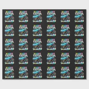 Happy Easter Monster Truck Easter Eggs Wrapping Paper