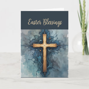 Happy Easter Mountain Christ Cross Resurrection Holiday Card