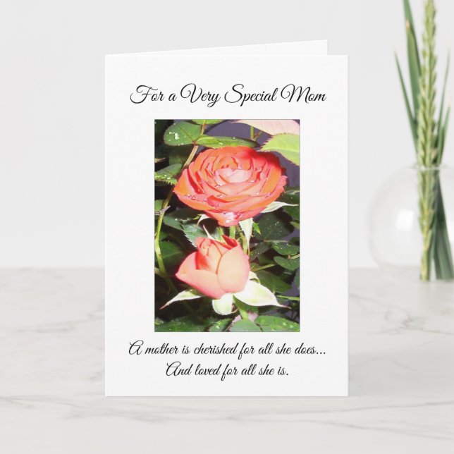 Happy Easter Mum Card - Roses (Front)