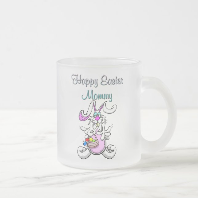 Happy Easter Mummy Frosted Glass Mug (Right)