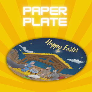 Happy Easter - Nativity   Paper Plate