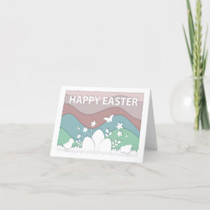 Happy Easter nature papercut design Thank You Card