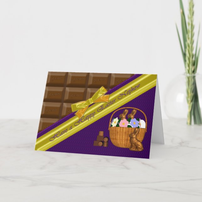 Happy Easter Nephew, Chocolate Card (Front)