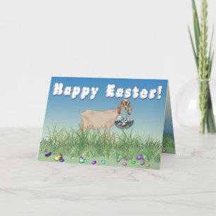 Happy Easter Nubian Goat Holiday Card