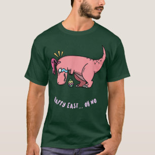 Happy Easter Oh No Funny Dinosaur Design T-Shirt