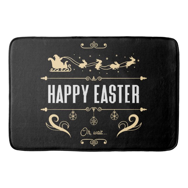 Happy Easter. Oh, Wait... - Santa and Bunny Sleigh Bath Mat (Front)