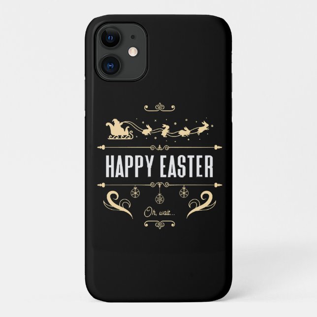 Happy Easter. Oh, Wait... - Santa and Bunny Sleigh Case-Mate iPhone Case (Back)