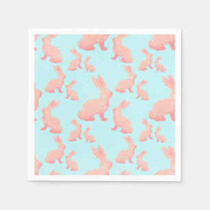 Happy Easter - Orange red Bunny's pattern Napkin