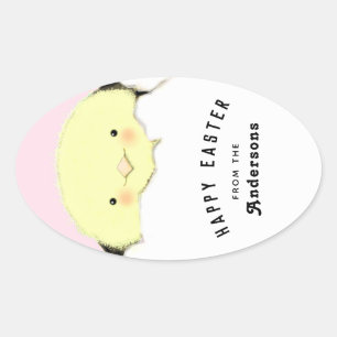 Happy Easter Oval Sticker