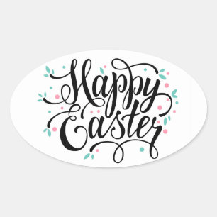 Happy Easter Oval Sticker