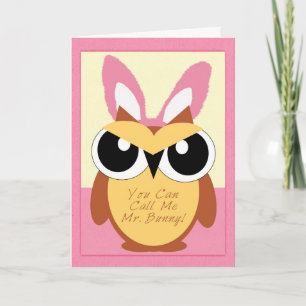 Happy Easter, Owl Greeting Card