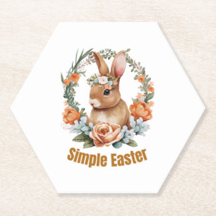 happy easter paper coaster