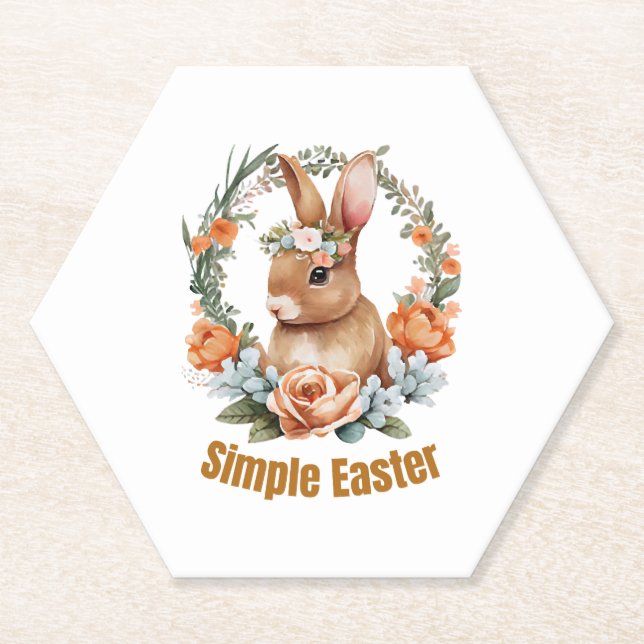 happy easter     paper coaster (Front)