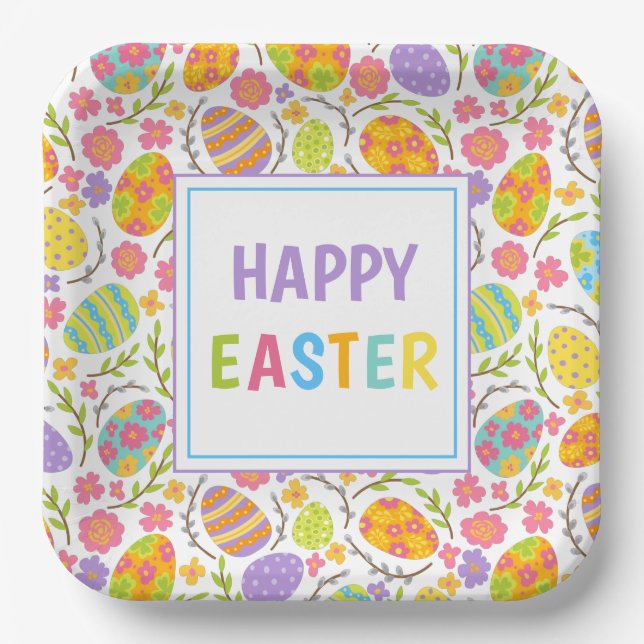 Happy Easter Paper Plate (Front)