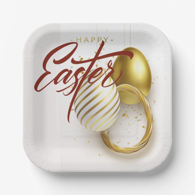 Happy Easter Paper Plate (Front)