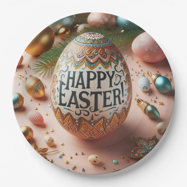 Happy  Easter  Paper Plate (Front)