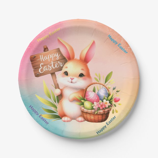 Happy Easter  Paper Plate (Front)