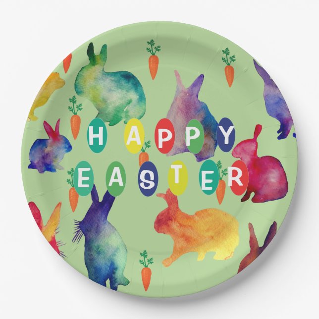 Happy Easter Paper Plates 9 in (Front)