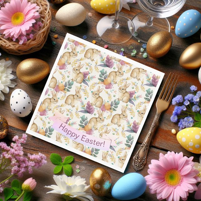 Happy Easter Party Bunnies Galore Napkin (Creator Uploaded)