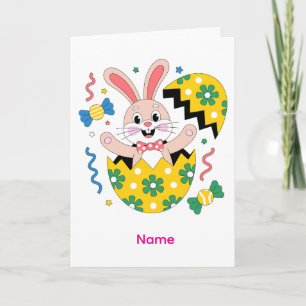Happy Easter Party Bunny Popping Out  Card