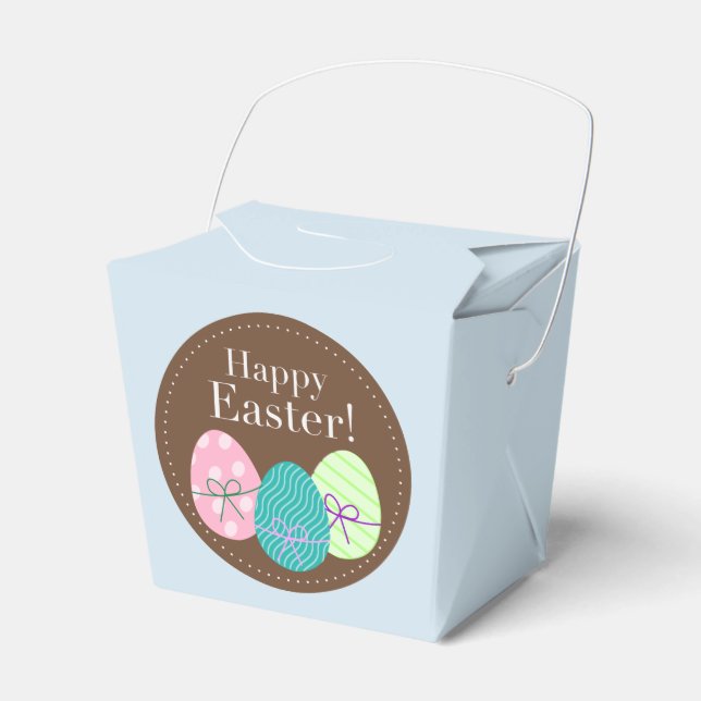 Happy Easter Party Favour Box With Eggs (Front Side)