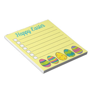 Happy Easter Pastel Egg Hunt Eggs Checklist Notepad