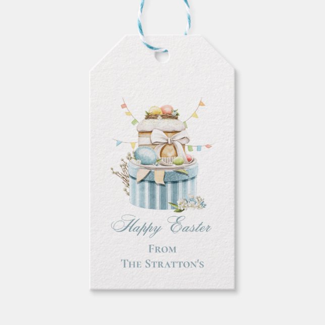 Happy Easter Pastel Eggs Gift Tag (Front)