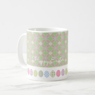 HAPPY EASTER Pastel Pattern Eggs Spring Muted k Coffee Mug