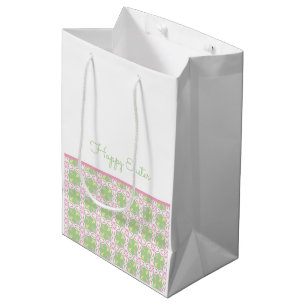 Happy Easter Pastel Pattern Spring Colours Chic Fu Medium Gift Bag