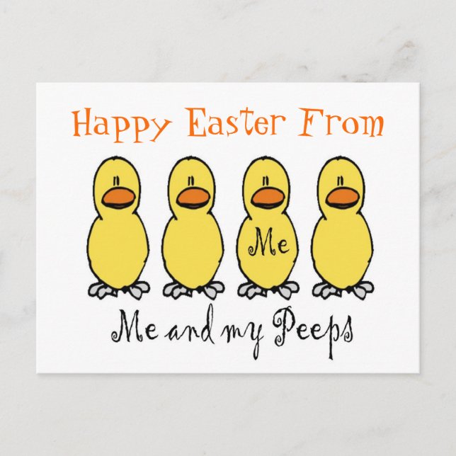 Happy Easter Peeps Postcard (Front)