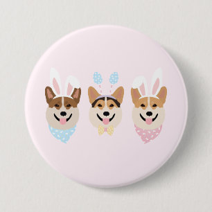 Happy Easter Pembroke Welsh Corgi Dogs 7.5 Cm Round Badge