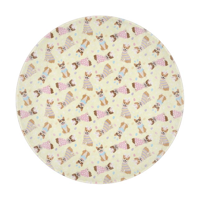 Happy Easter Pembroke Welsh Corgi Dogs Cutting Board (Front)