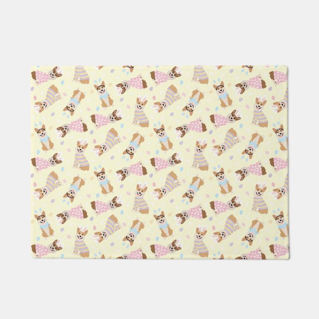 Happy Easter Pembroke Welsh Corgi Dogs Doormat (Front)