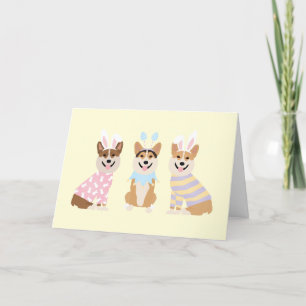 Happy Easter Pembroke Welsh Corgi Dogs Holiday Card