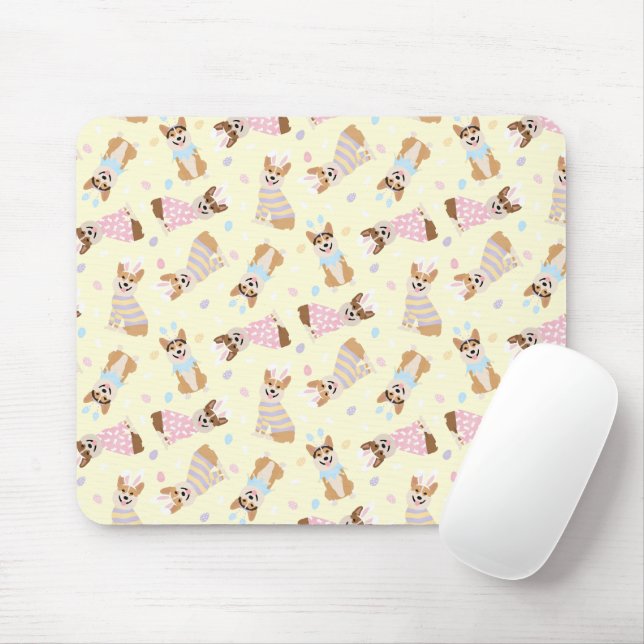 Happy Easter Pembroke Welsh Corgi Dogs Mouse Mat (With Mouse)