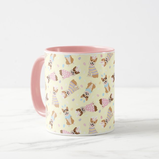 Happy Easter Pembroke Welsh Corgi Dogs Mug (Front Left)