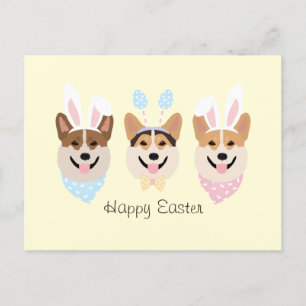 Happy Easter Pembroke Welsh Corgi Dogs Postcard