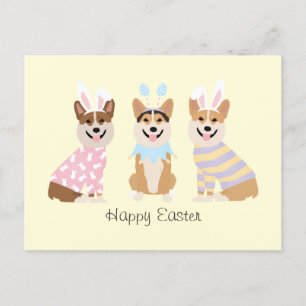 Happy Easter Pembroke Welsh Corgi Dogs Postcard