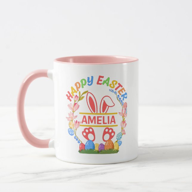 Happy Easter Personalised  Mug (Left)
