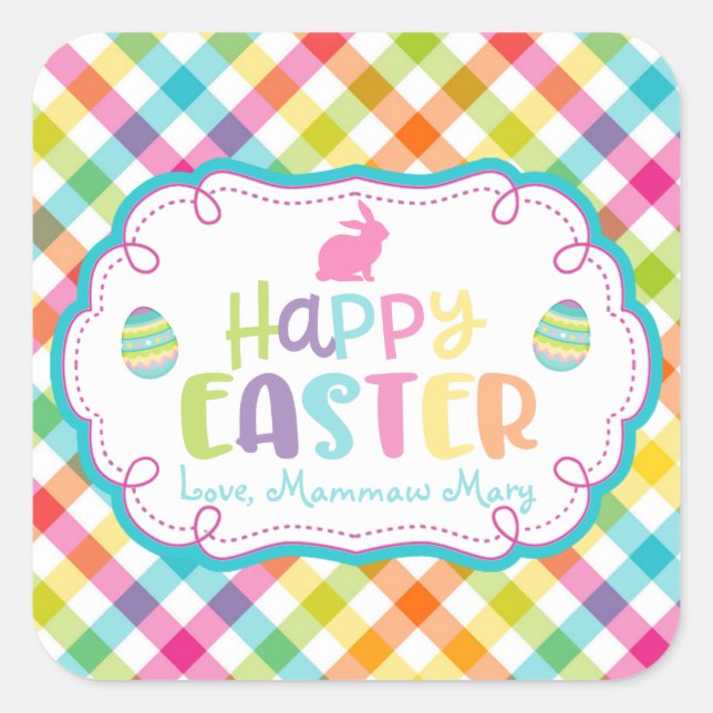Happy Easter Personalised Sticker (Front)