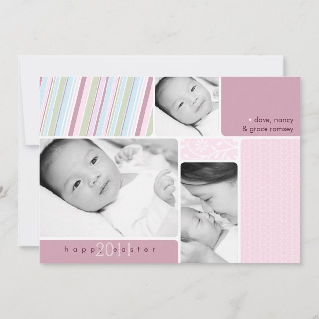 Happy Easter Photo Collage Card (Front)